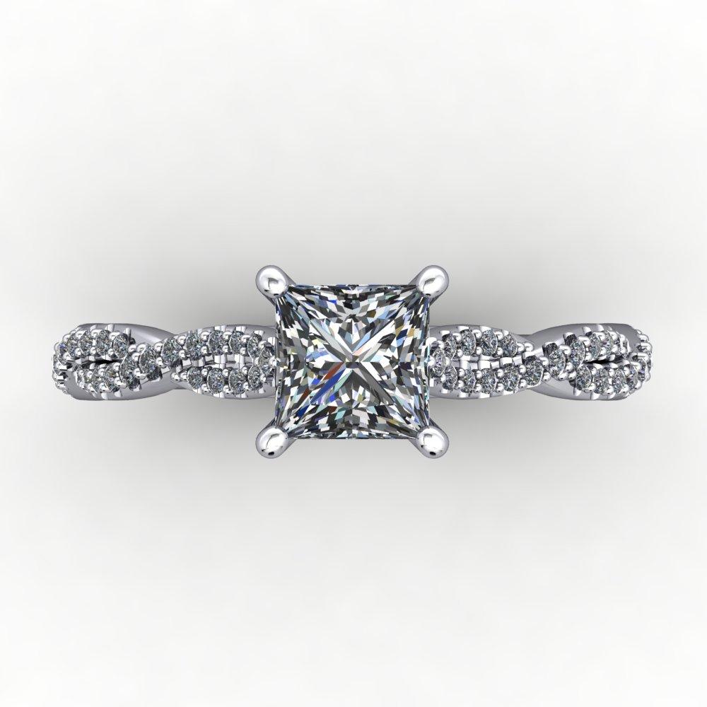Infinity inspired solitaire engagement ring soha diamond co. princess cut