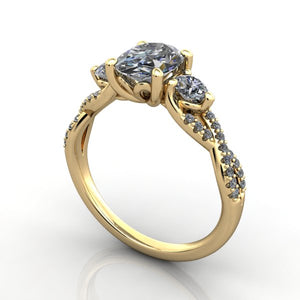 Raine Three-Stone Infinity Inspired Engagement Ring (Setting Only)