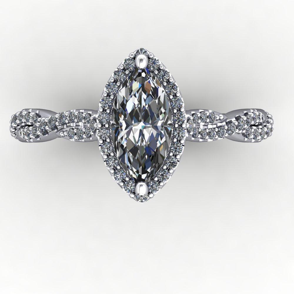 Victoria Halo Engagement Ring (setting only)