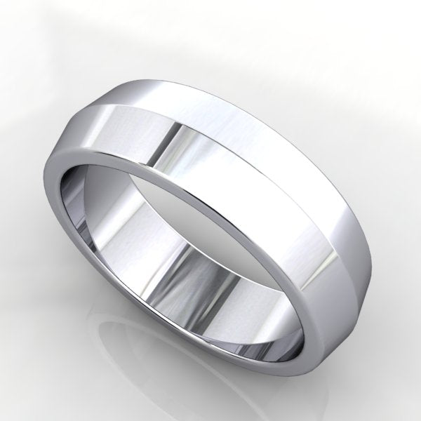 Platinum knife edge store wedding band