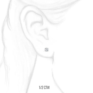 1/2 CTW lab-grown diamond earring