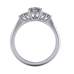 Lainey Cluster Solitaire Engagement Ring (setting only)