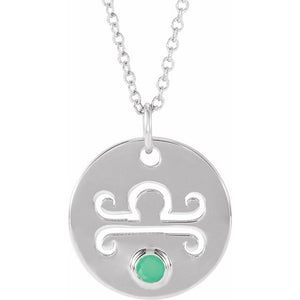 Zodiac Gemstone Disc Necklace