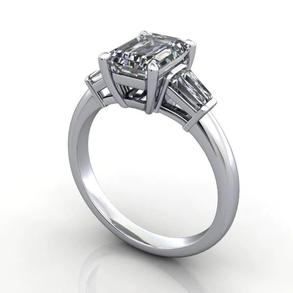 Linden three-stone wedding ring