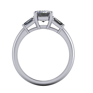 Linden Three-Stone Baguette Engagement Ring (Setting Only)