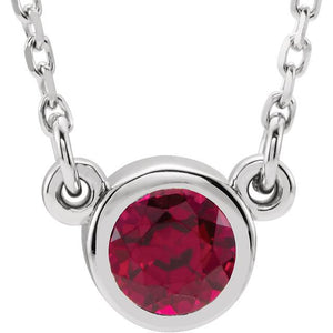 Necklace - Bezel-Set Gemstone 16" Necklace