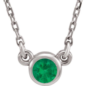 Necklace - Bezel-Set Gemstone 16" Necklace