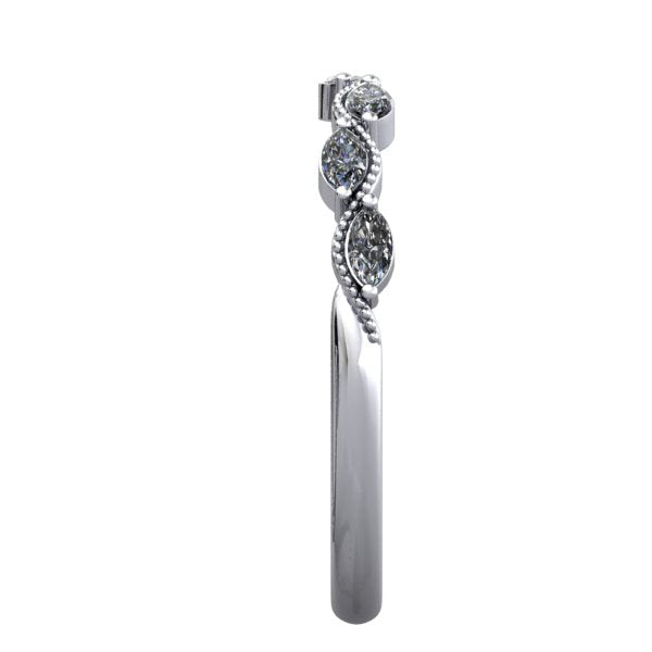 Offset Marquise Lab-Grown Diamond Wedding Band (1/3 CTW)