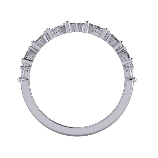 Offset Marquise Lab-Grown Diamond Wedding Band (1/3 CTW)