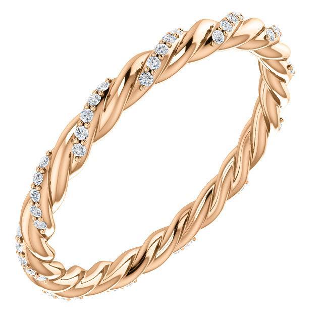 Pavé Diamond Twisted Eternity Band (1/8 CTW)
