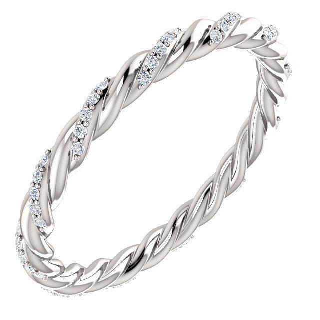 Pavé Diamond Twisted Eternity Band (1/8 CTW)
