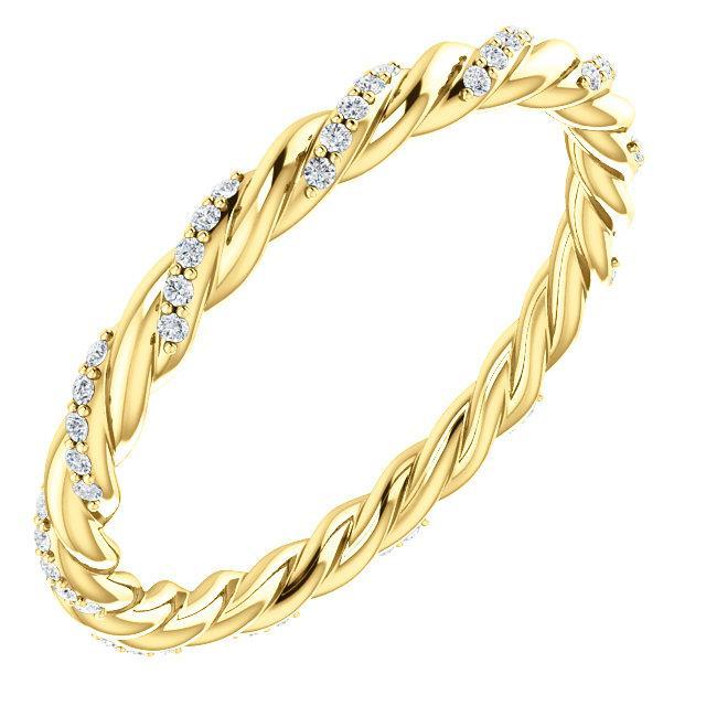 Pavé Diamond Twisted Eternity Band (1/8 CTW)
