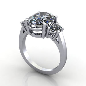 Cove Three-Stone Half-Moon Engagement Ring (Setting Only)