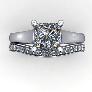 cathedral solitaire white gold matching band