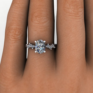 Nola Accented Scattered Solitaire Engagement Ring (setting only)