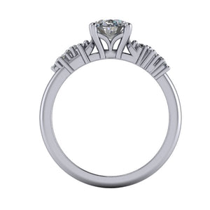 Nola Accented Scattered Solitaire Engagement Ring (setting only)