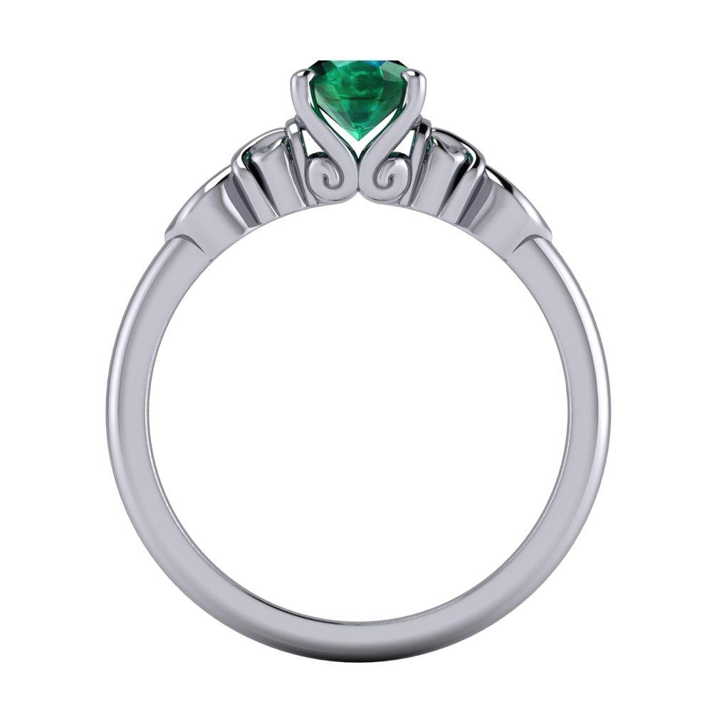 Scrollwork Oval Gemstone Solitaire Ring
