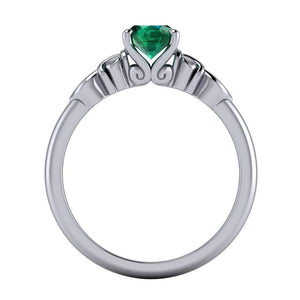 Scrollwork Oval Gemstone Solitaire Ring