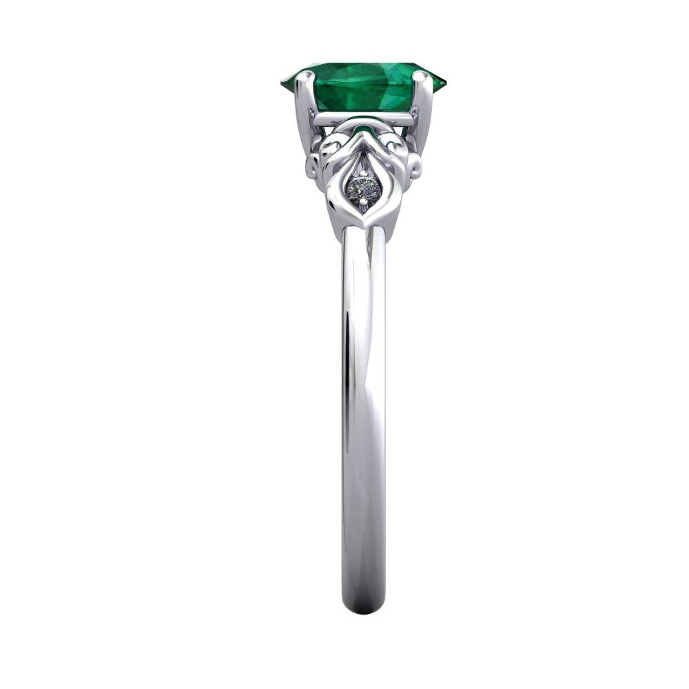 Scrollwork Oval Gemstone Solitaire Ring