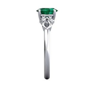Scrollwork Oval Gemstone Solitaire Ring