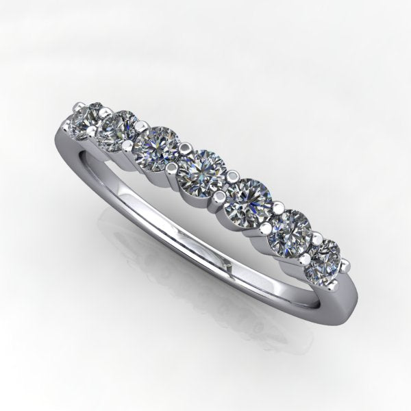 2 Ct TW 7-Stone Diamond Wedding Ring in White or Yellow Gold