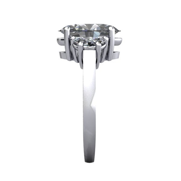 Cove Three-Stone Half-Moon Engagement Ring (Setting Only)