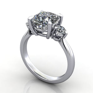 Skye Three-Stone Two-Tone Engagement Ring (Setting Only)
