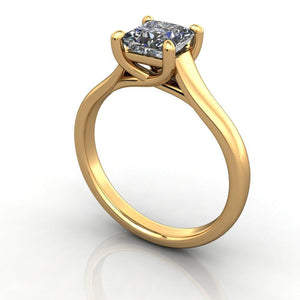 cathedral plain solitaire yellow gold