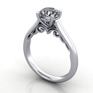 solitaire engagement ring vintage scroll 