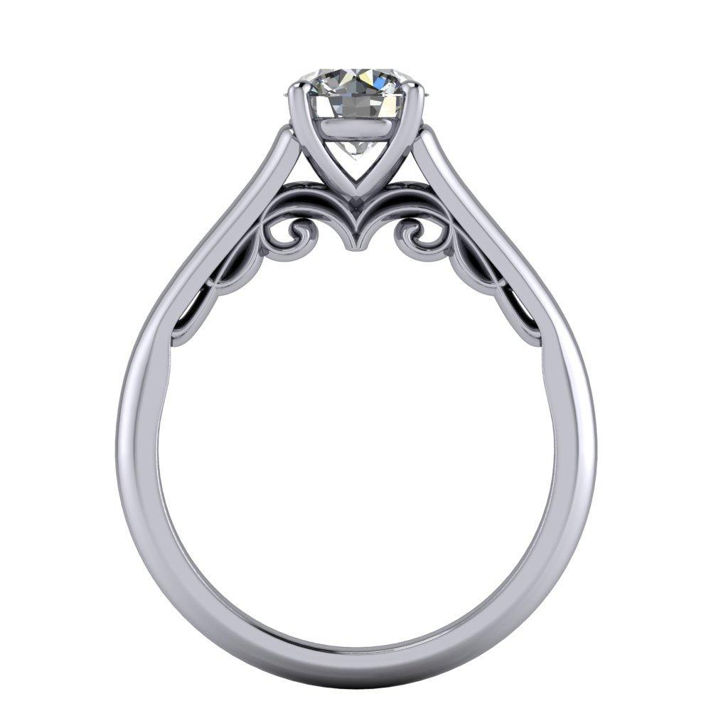 solitaire engagement ring vintage scroll 