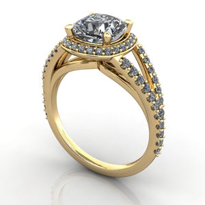 split shank engagement ring yellow metal