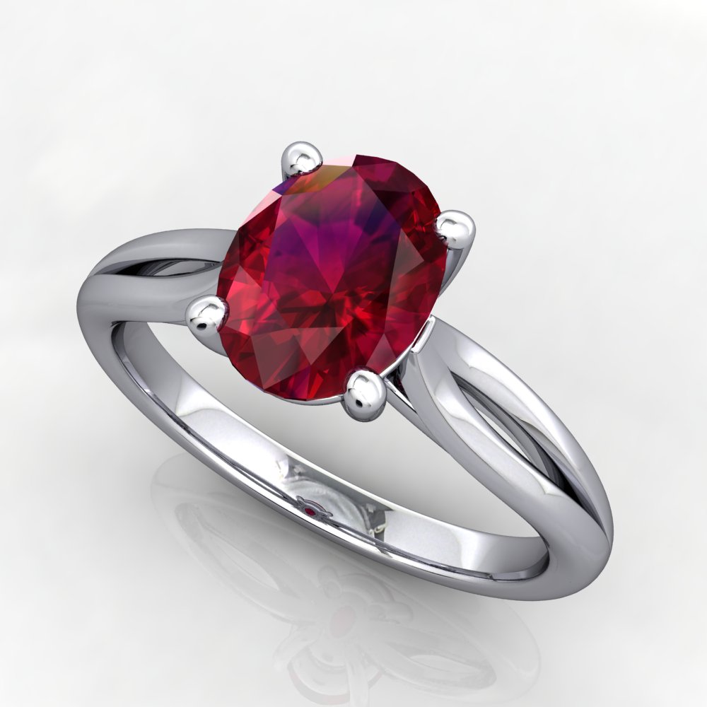 split shank gemstone ring with ruby
