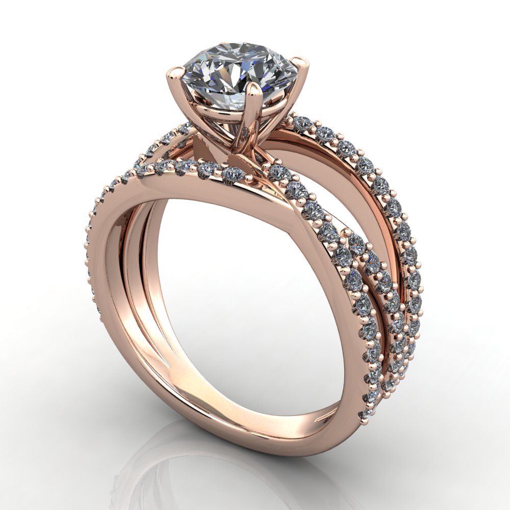 Multi band diamond engagement ring Clearance