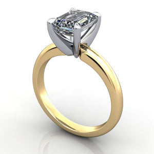 Claw prong solitaire two-tone