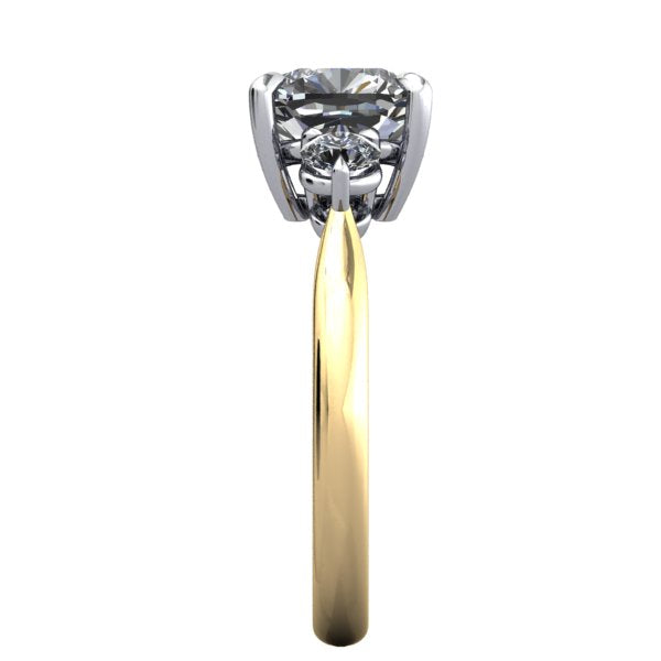 Skye Three-Stone Two-Tone Engagement Ring (Setting Only)
