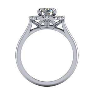 victorian art deco inspired halo engagement ring