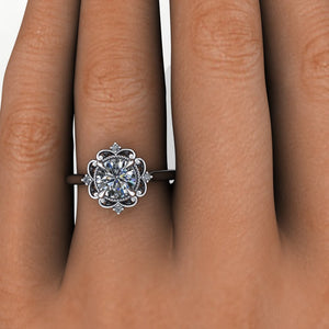 Willow Halo Vintage Inspired Engagement Ring (setting only)