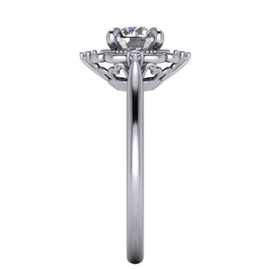 victorian art deco inspired halo engagement ring