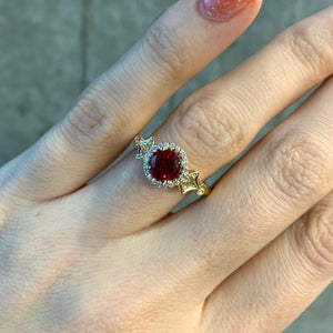 Vintage art-deco inspired gemstone engagement ring Soha Diamond Co.