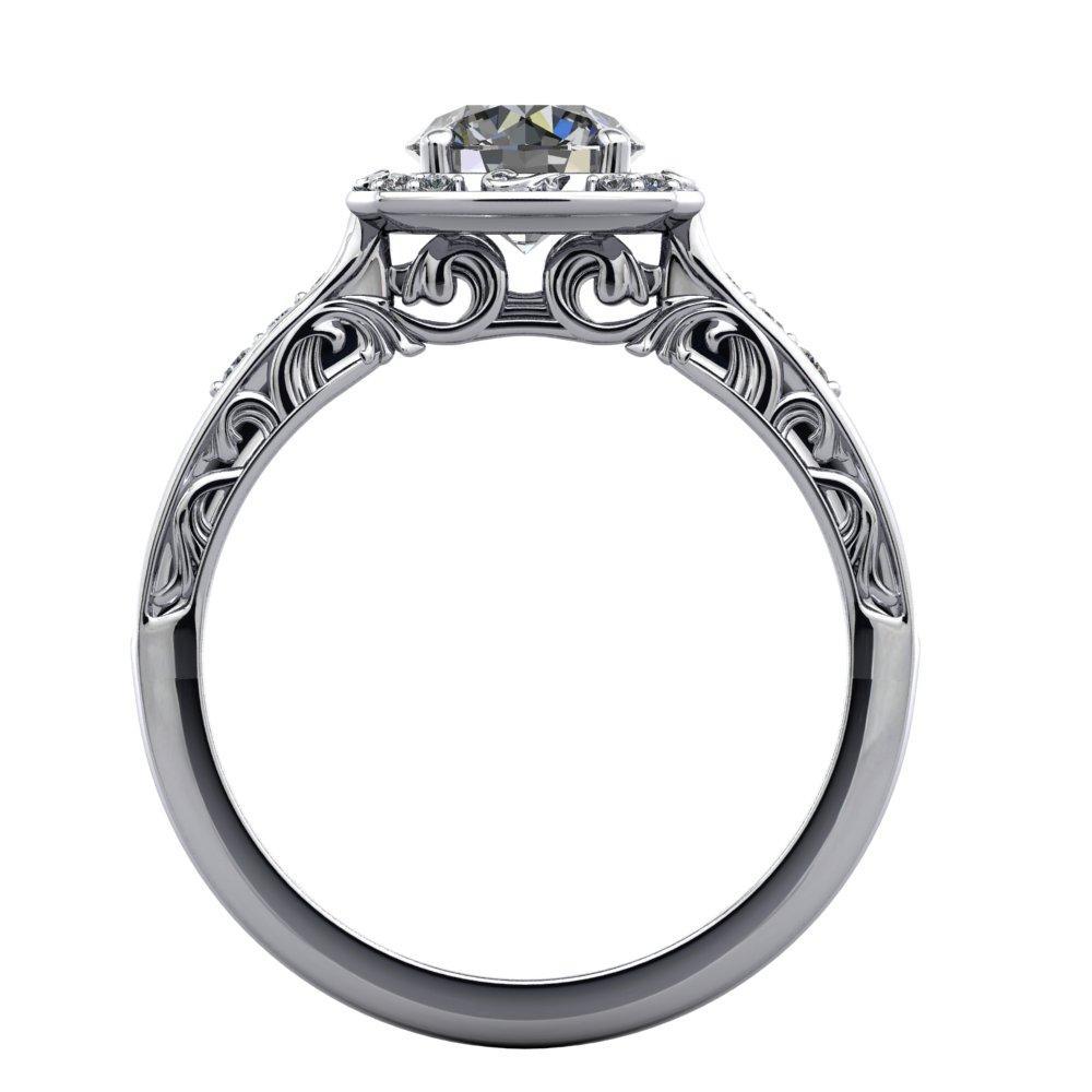 Isabelle Vintage-Inspired Halo Engagement Ring (setting only)