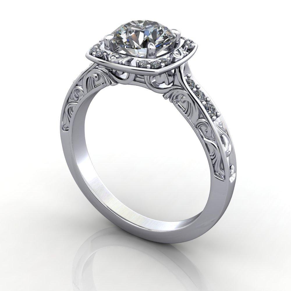 14K Filigree Engagement Ring » Britton Jewelers