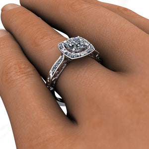 Isabelle Vintage-Inspired Halo Engagement Ring (setting only)