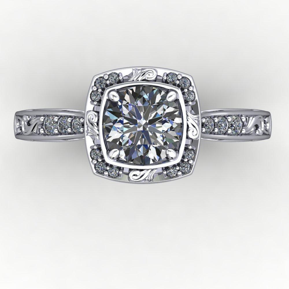 Isabelle Vintage-Inspired Halo Engagement Ring (setting only)