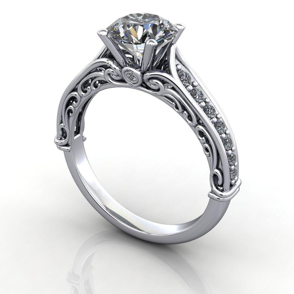 Elizabeth Solitaire Vintage Inspired Engagement Ring setting only
