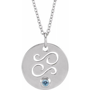 Zodiac Gemstone Disc Necklace
