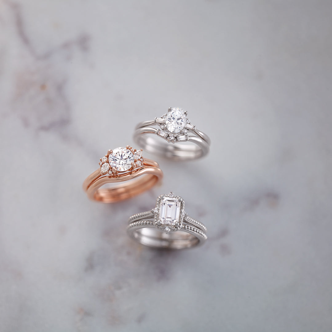 Zoe Asymmetric Cluster Solitaire Engagement Ring (setting only)